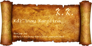 Kálnay Karolina névjegykártya